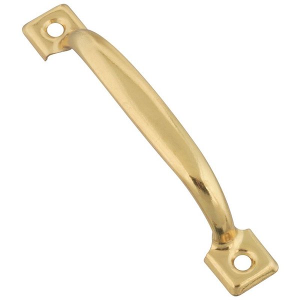 National Hardware 4-3/4 in. L Brass-Plated Gold Steel Door Pull N117-754